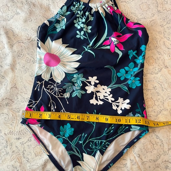 Kanu Surf Pink and Blue One Piece Swimsuit Vibrant Floral Design - Picture 4 of 8
